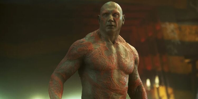 Dave Bautista as Drax in MCU's Guardians of the Galaxy