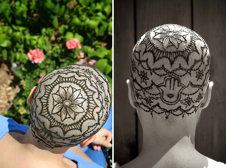 Elegant Henna Tattoo Crowns Help Cancer Patients Cope With Their Hair Loss Elegant Henna Tattoo Crowns Help Cancer Patients Cope With Their Hair Loss