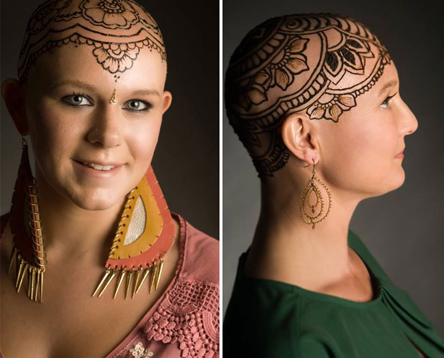 Elegant Henna Tattoo Crowns Help Cancer Patients Cope With Their Hair Loss Elegant Henna Tattoo Crowns Help Cancer Patients Cope With Their Hair Loss