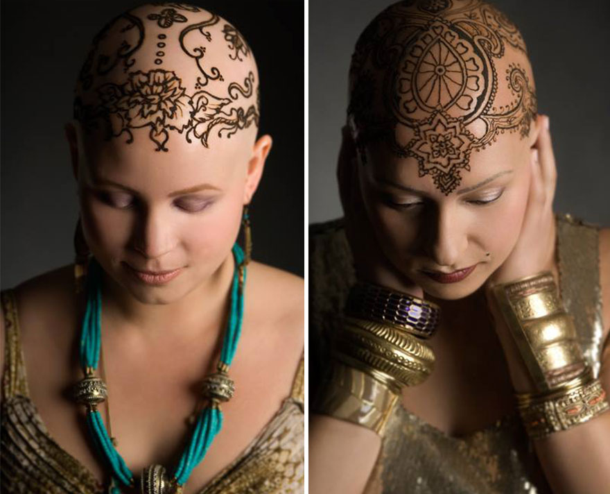 Elegant Henna Tattoo Crowns Help Cancer Patients Cope With Their Hair Loss Elegant Henna Tattoo Crowns Help Cancer Patients Cope With Their Hair Loss
