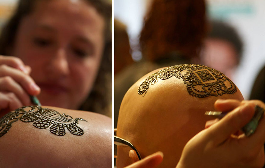 Elegant Henna Tattoo Crowns Help Cancer Patients Cope With Their Hair Loss Elegant Henna Tattoo Crowns Help Cancer Patients Cope With Their Hair Loss