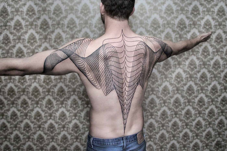 Geometric Line Tattoos By Chaim Machlev Elegantly Flow Across The Human Body