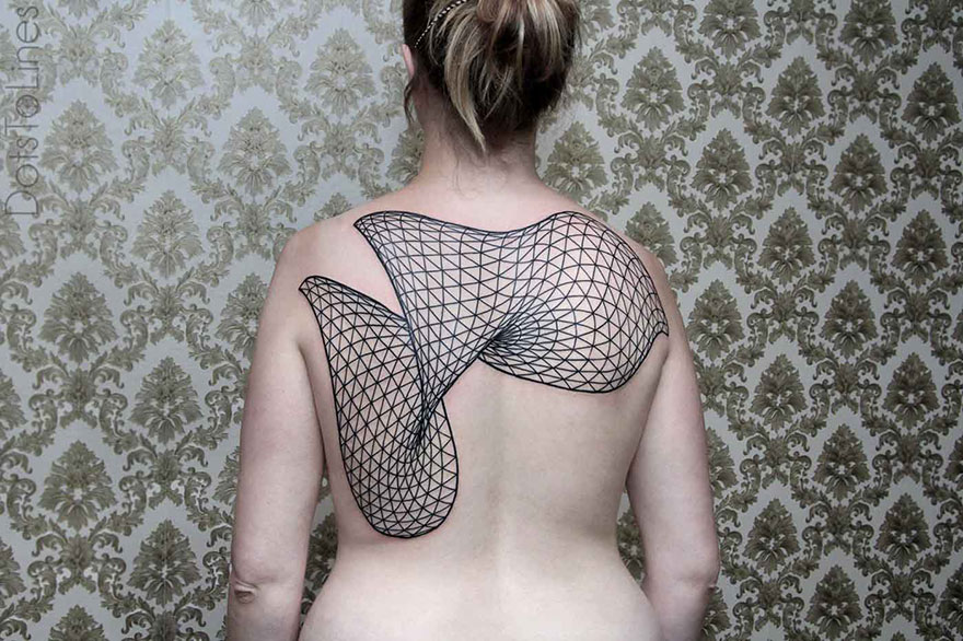 Geometric Line Tattoos By Chaim Machlev Elegantly Flow Across The Human Body