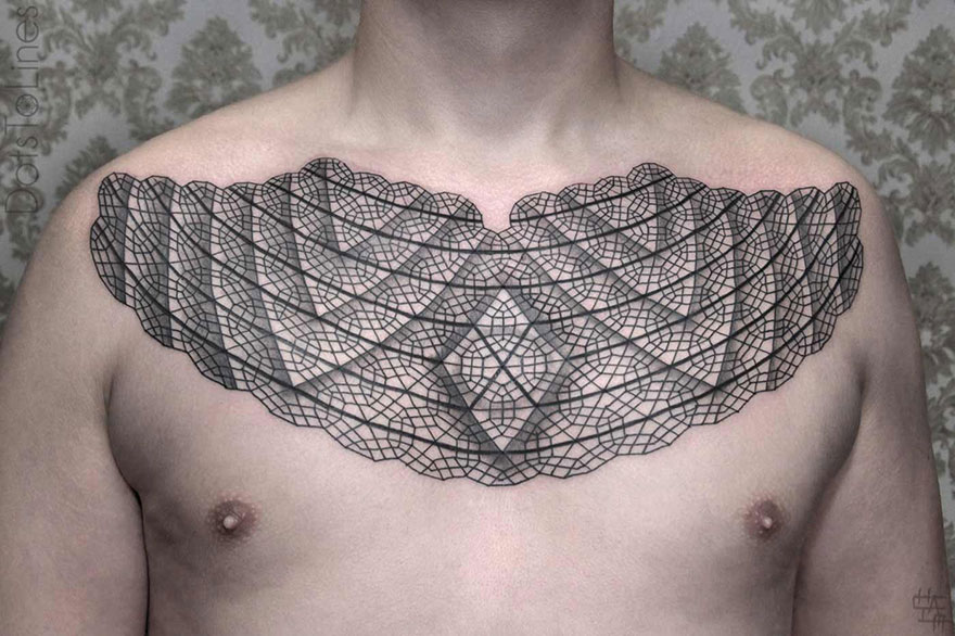 Geometric Line Tattoos By Chaim Machlev Elegantly Flow Across The Human Body