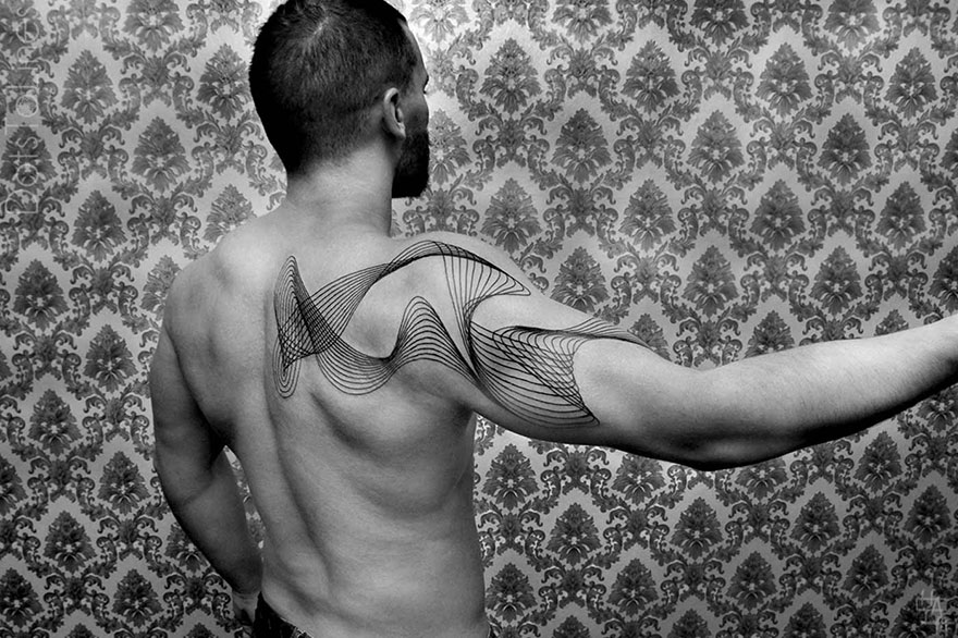 Geometric Line Tattoos By Chaim Machlev Elegantly Flow Across The Human Body