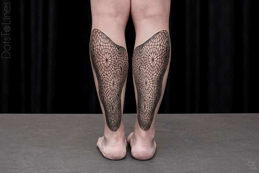 Geometric Line Tattoos By Chaim Machlev Elegantly Flow Across The Human Body