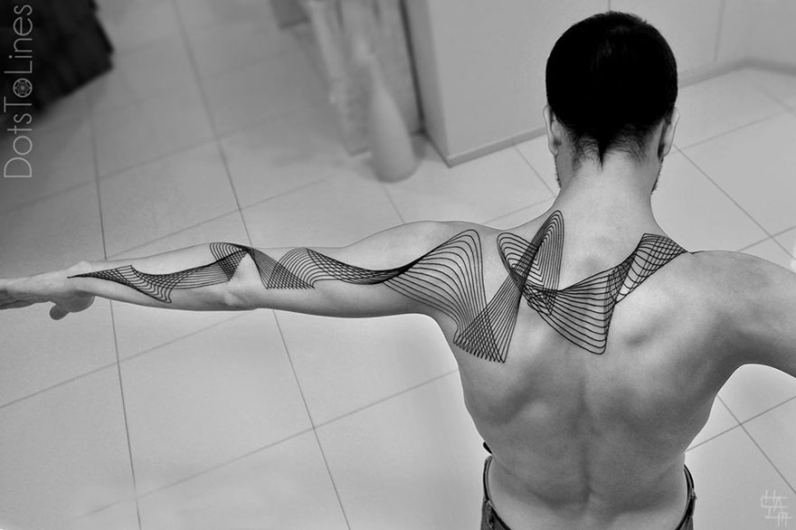 Geometric Line Tattoos By Chaim Machlev Elegantly Flow Across The Human Body
