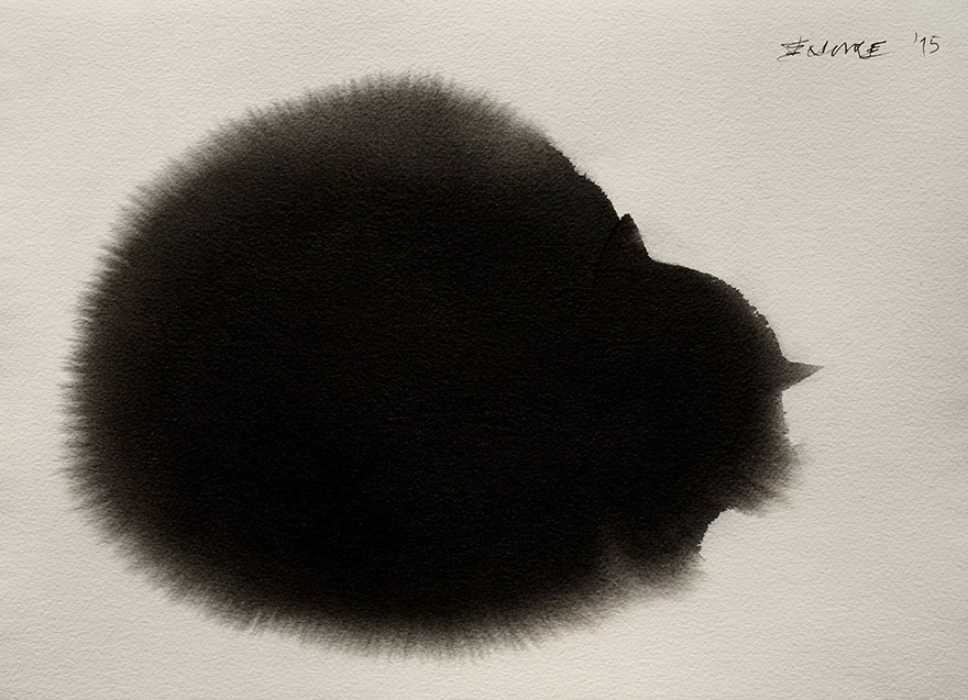 Gloomy Watercolor Cats Slowly Bleeding Into The Paper