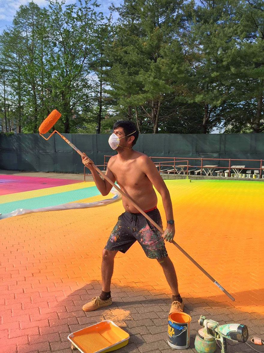 I Used 120 Gallons Of Paint To Revive An Abandoned Pool On Roosevelt Island