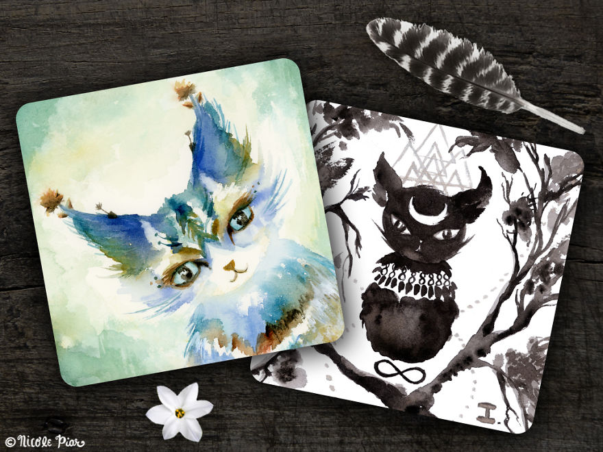 I Paint Cats As Fluffy Philosophers Sharing Their Healing Messages