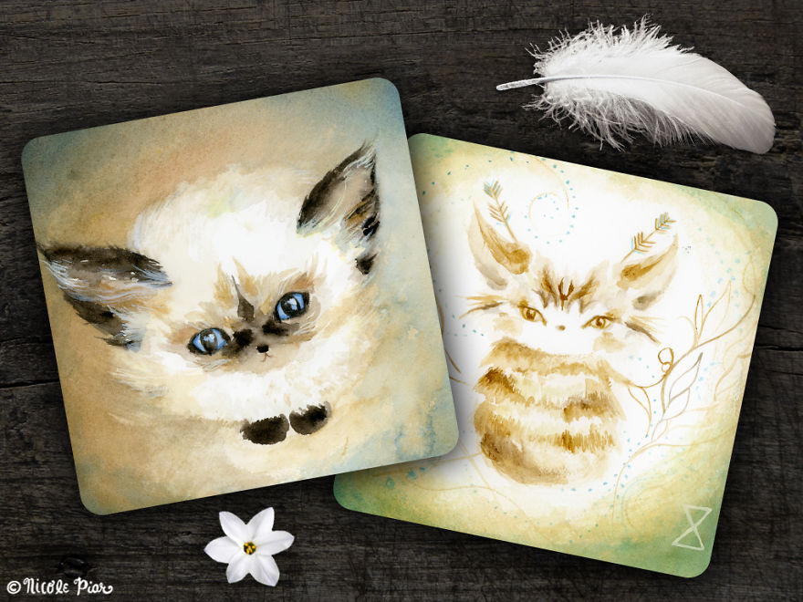 I Paint Cats As Fluffy Philosophers Sharing Their Healing Messages