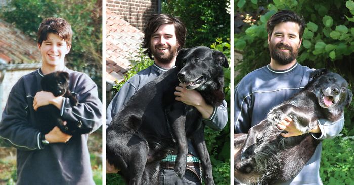 108 Before-And-After Pics Of Dogs And Their Owners Growing Up Together