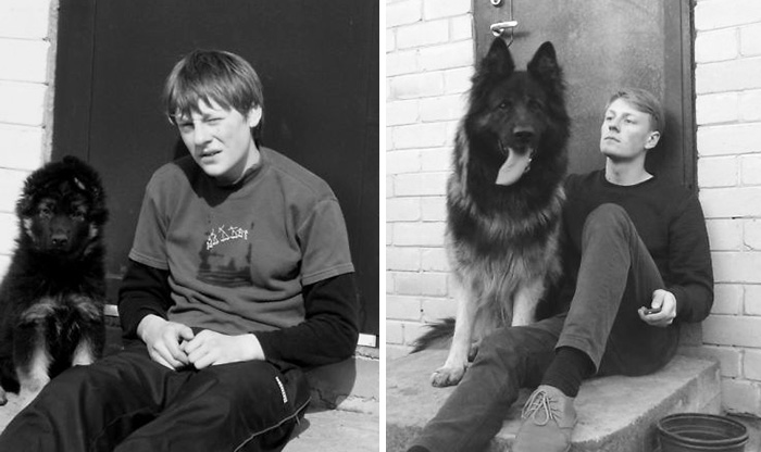 108 Before-And-After Pics Of Dogs And Their Owners Growing Up Together