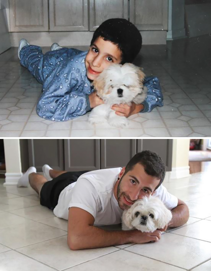 108 Before-And-After Pics Of Dogs And Their Owners Growing Up Together