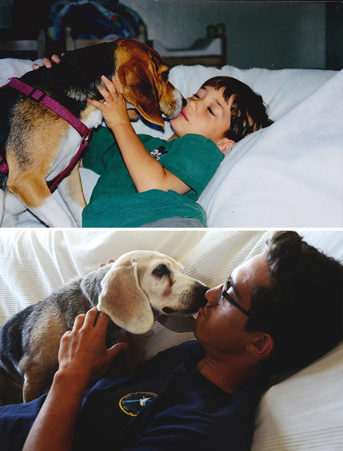 108 Before-And-After Pics Of Dogs And Their Owners Growing Up Together