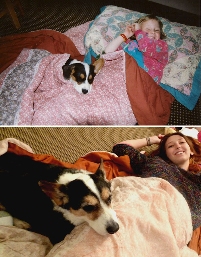 108 Before-And-After Pics Of Dogs And Their Owners Growing Up Together