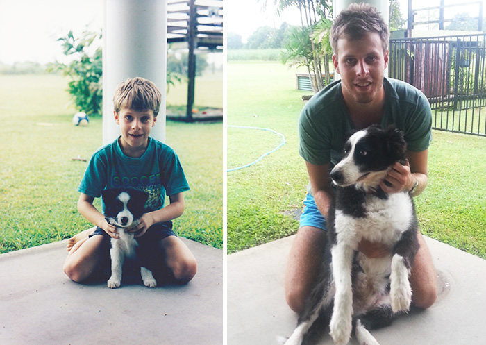 108 Before-And-After Pics Of Dogs And Their Owners Growing Up Together
