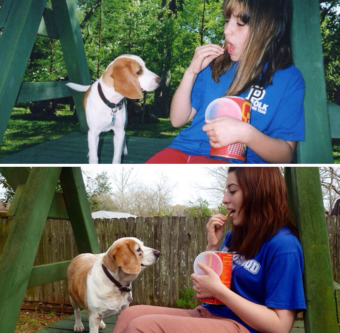 108 Before-And-After Pics Of Dogs And Their Owners Growing Up Together