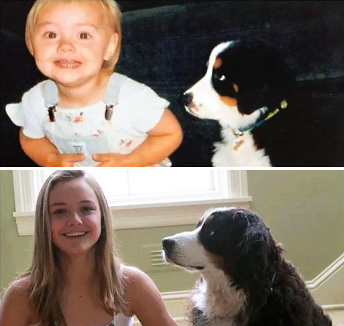 108 Before-And-After Pics Of Dogs And Their Owners Growing Up Together