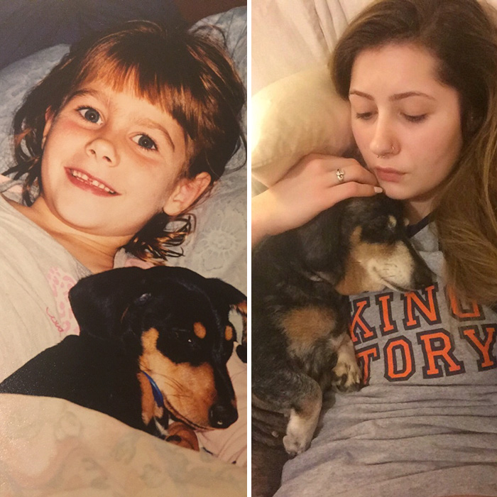 108 Before-And-After Pics Of Dogs And Their Owners Growing Up Together