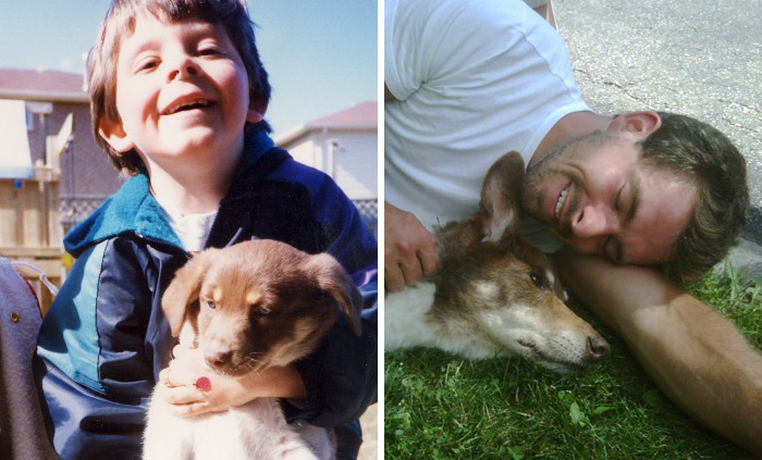 108 Before-And-After Pics Of Dogs And Their Owners Growing Up Together