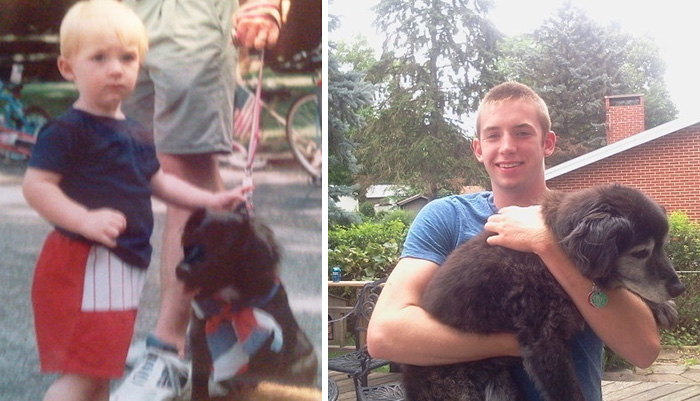 108 Before-And-After Pics Of Dogs And Their Owners Growing Up Together