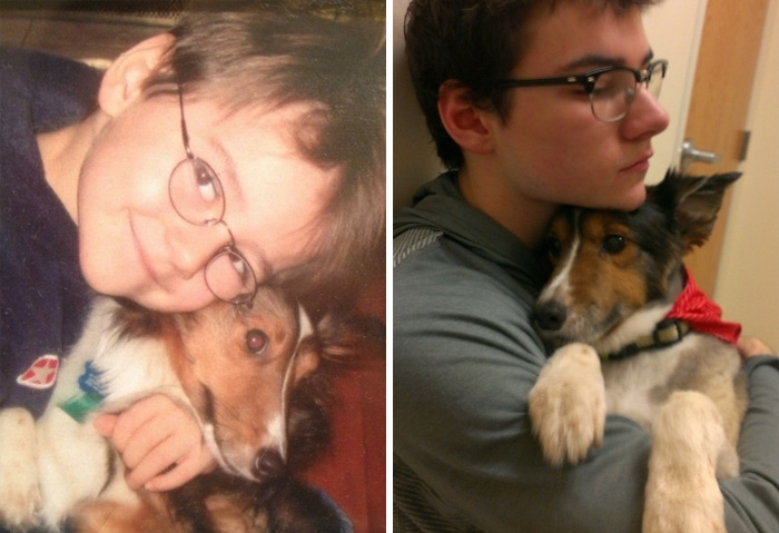 108 Before-And-After Pics Of Dogs And Their Owners Growing Up Together