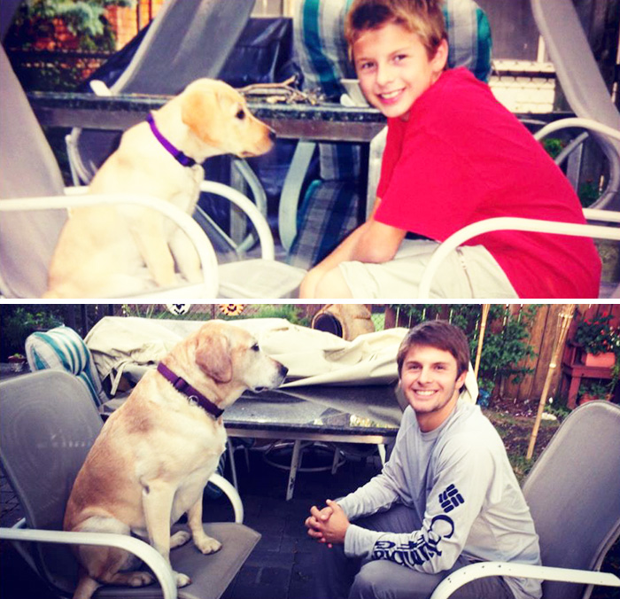 108 Before-And-After Pics Of Dogs And Their Owners Growing Up Together