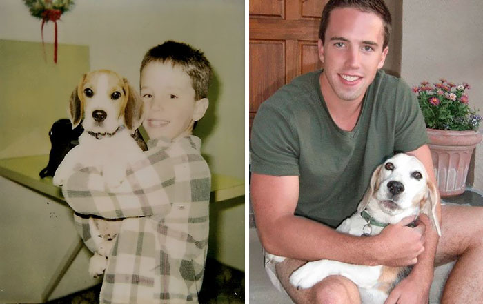108 Before-And-After Pics Of Dogs And Their Owners Growing Up Together
