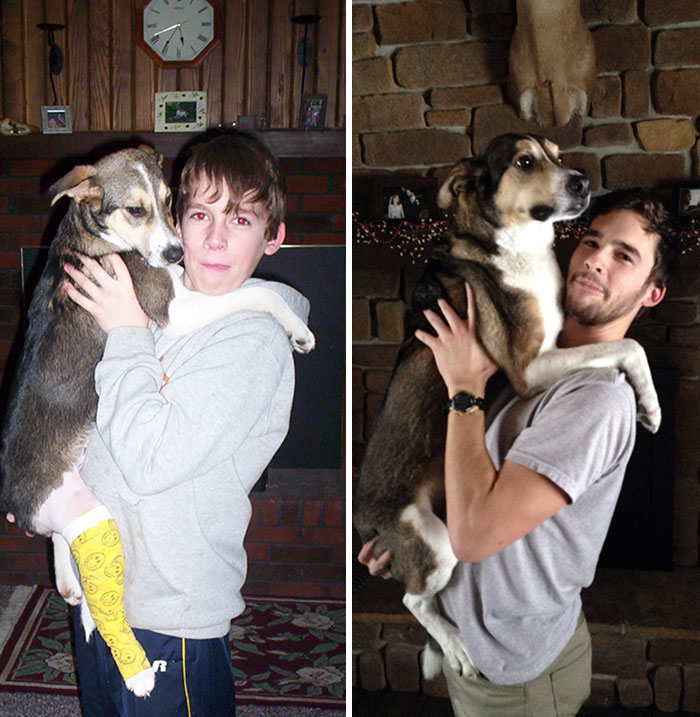 108 Before-And-After Pics Of Dogs And Their Owners Growing Up Together