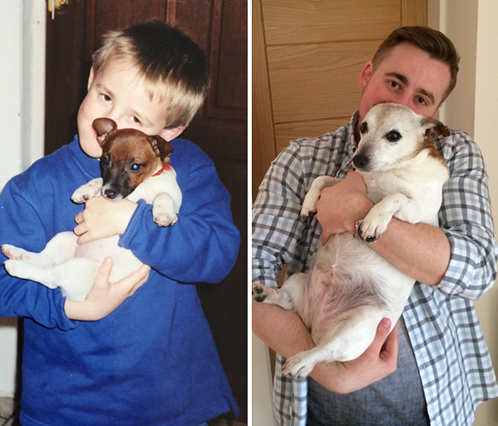 108 Before-And-After Pics Of Dogs And Their Owners Growing Up Together