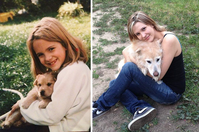 108 Before-And-After Pics Of Dogs And Their Owners Growing Up Together