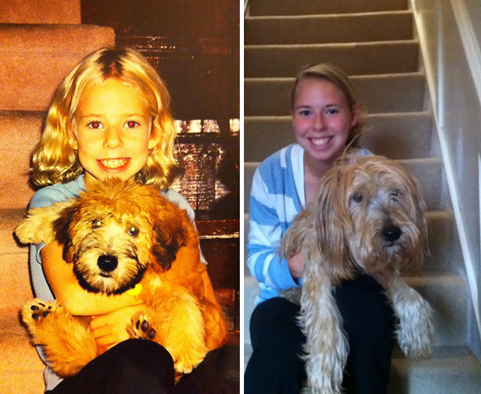 108 Before-And-After Pics Of Dogs And Their Owners Growing Up Together