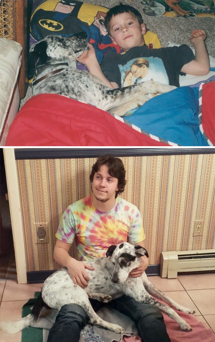 108 Before-And-After Pics Of Dogs And Their Owners Growing Up Together