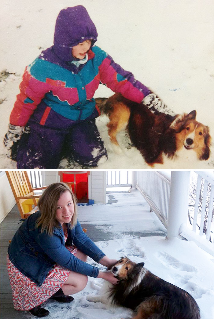 108 Before-And-After Pics Of Dogs And Their Owners Growing Up Together