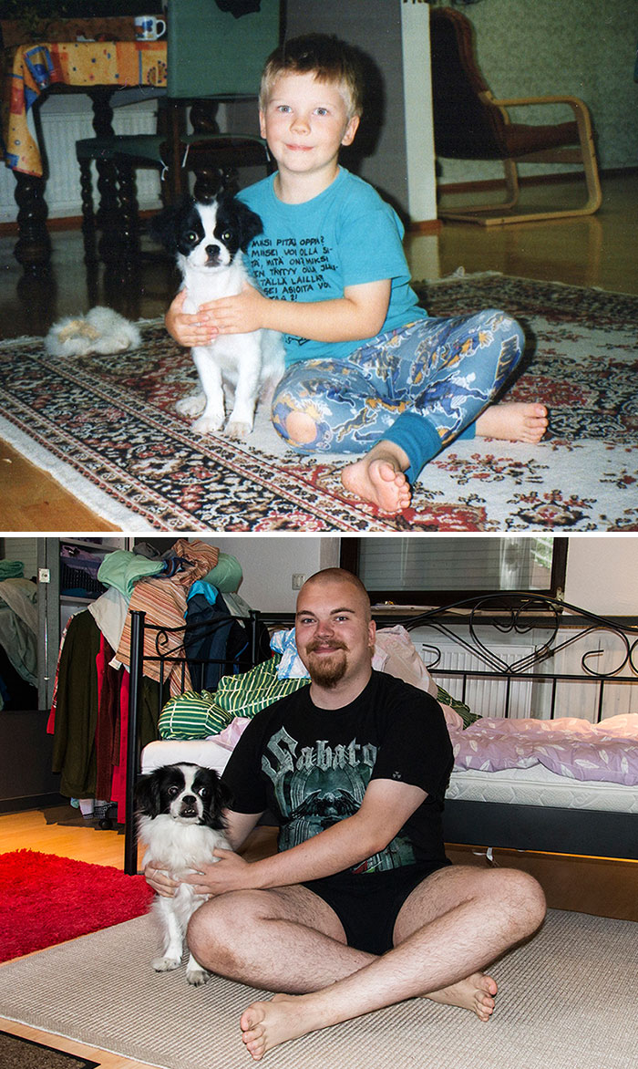 108 Before-And-After Pics Of Dogs And Their Owners Growing Up Together