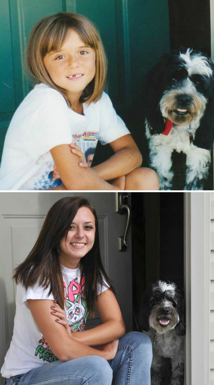 108 Before-And-After Pics Of Dogs And Their Owners Growing Up Together