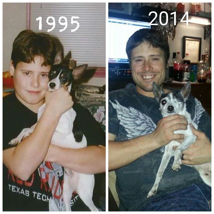 108 Before-And-After Pics Of Dogs And Their Owners Growing Up Together