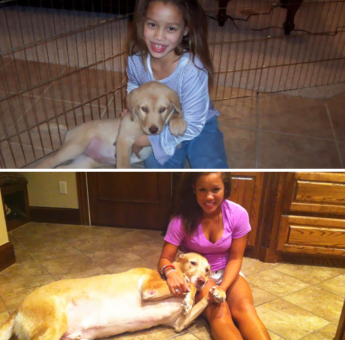 108 Before-And-After Pics Of Dogs And Their Owners Growing Up Together