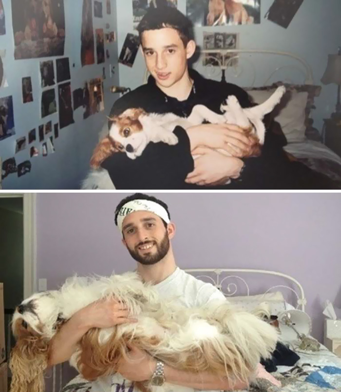 108 Before-And-After Pics Of Dogs And Their Owners Growing Up Together