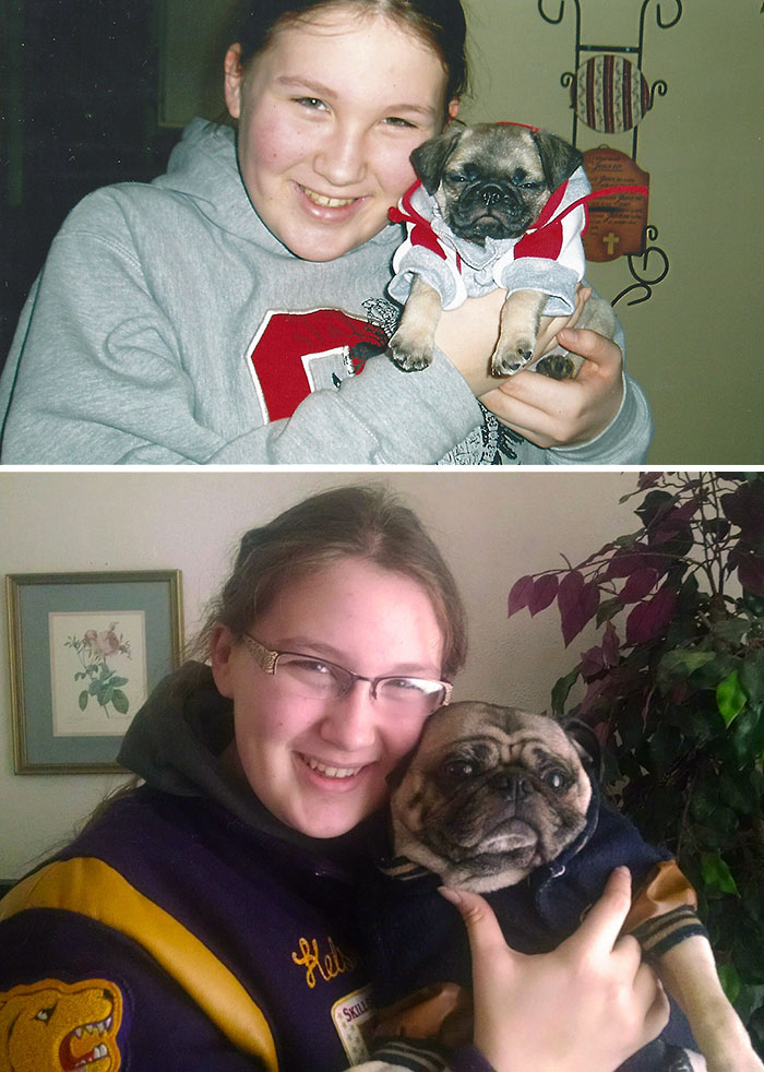 108 Before-And-After Pics Of Dogs And Their Owners Growing Up Together