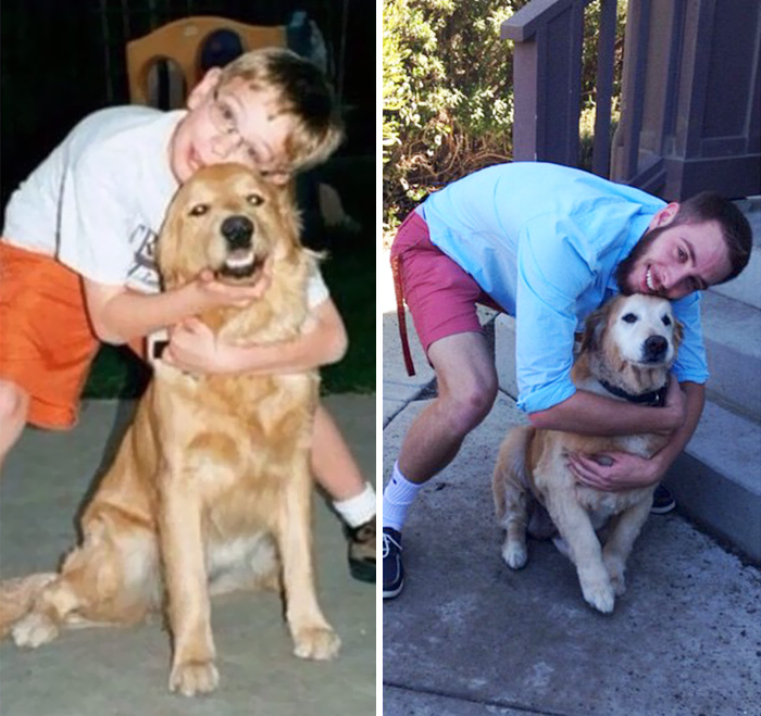 108 Before-And-After Pics Of Dogs And Their Owners Growing Up Together