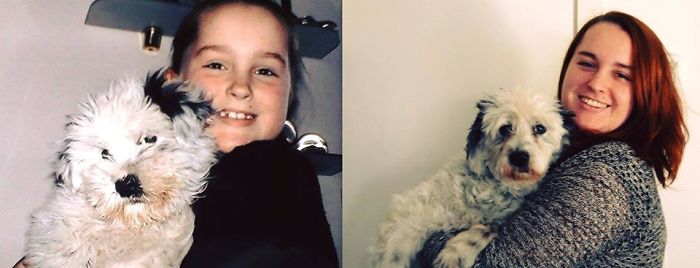 108 Before-And-After Pics Of Dogs And Their Owners Growing Up Together