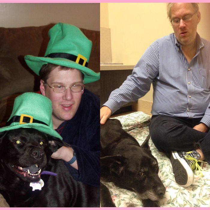 108 Before-And-After Pics Of Dogs And Their Owners Growing Up Together