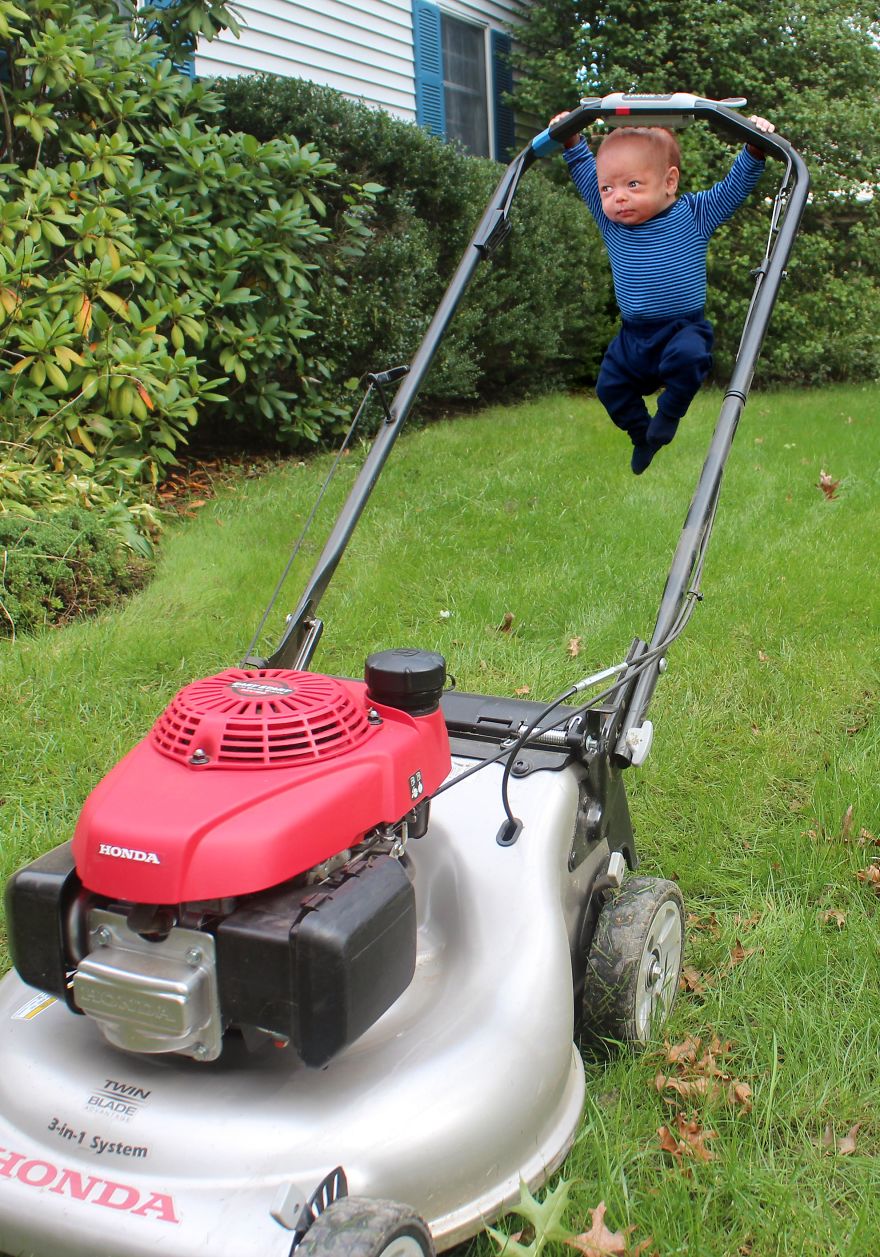 Dad Makes His Premature Baby Do Manly Things, And The Result Is Hilarious (OC)