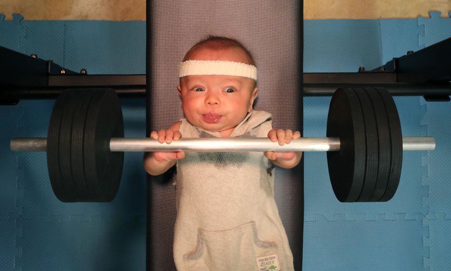 Dad Makes His Premature Baby Do Manly Things, And The Result Is Hilarious (OC)