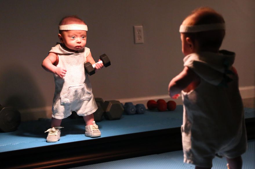Dad Makes His Premature Baby Do Manly Things, And The Result Is Hilarious (OC)