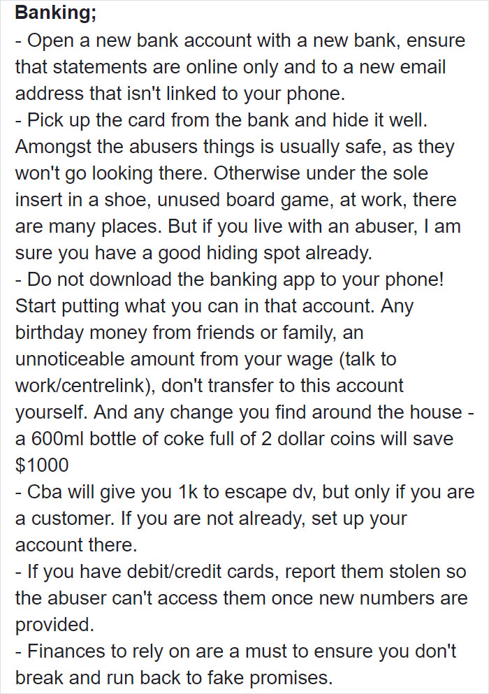 Woman Writes A Detailed Plan For Anyone Who&#8217;s Trying To Escape An Abusive Partner