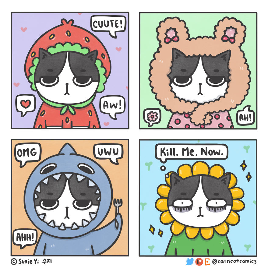 I Make Wholesome Comics About Two Rescue Cats And Their Human Who Understands Cat-Speak