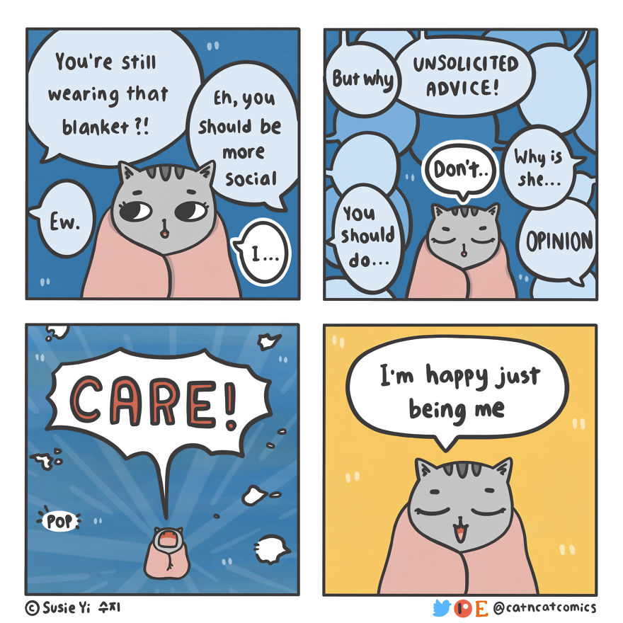 I Make Wholesome Comics About Two Rescue Cats And Their Human Who Understands Cat-Speak